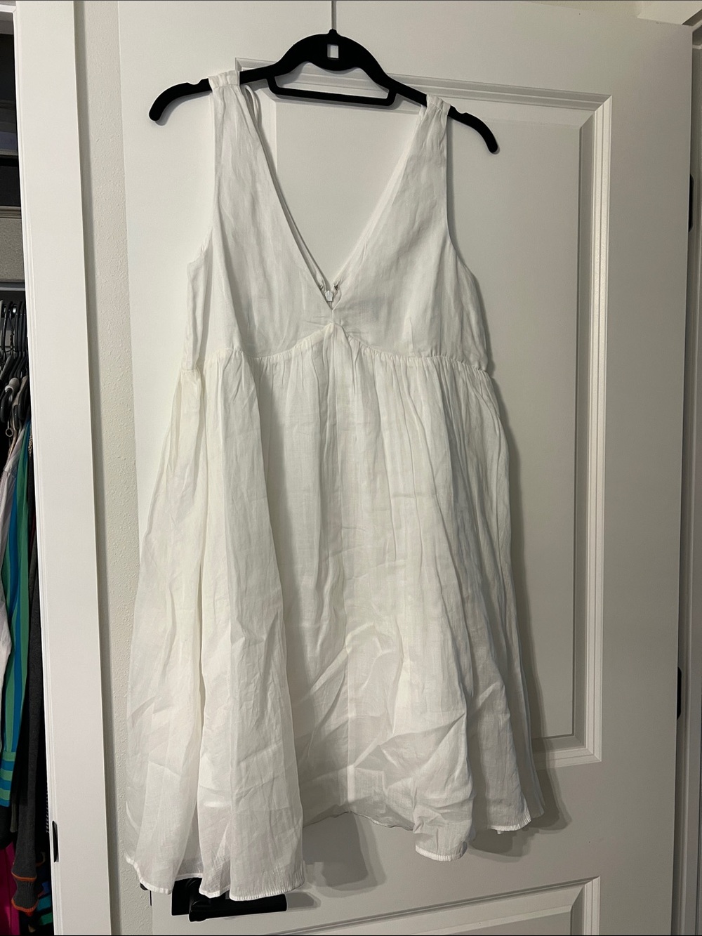 J.Crew White V-Neck Babydoll Dress